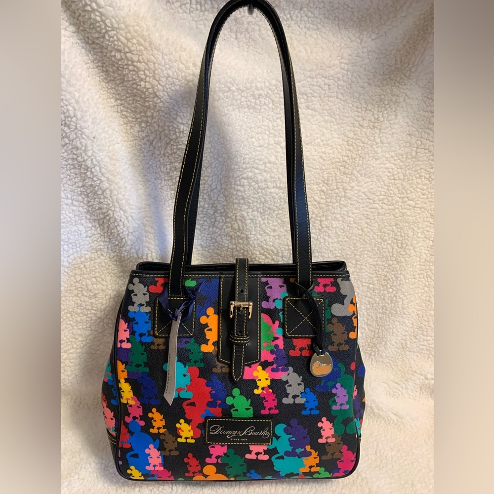 NWT Dooney & Bourke Disney 2010 Wonder Mickey Silhouettes Med Tote/Shoulder Bag